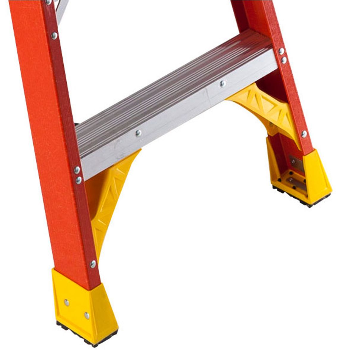 9 Height 4 Steps 300lb Load Capacity Werner T6205 Type IA Fiberglass Twin Step Ladder 5' Length 21.6 Width Orange 